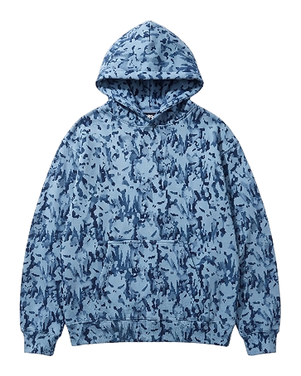 Skull Camo Hoodie, ice blue and navy all-over skull camouflage print
